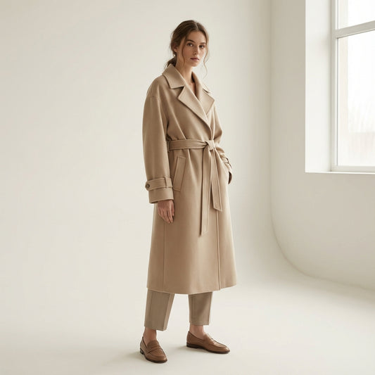 MOLİZZA CAMEL KAŞE TRENÇKOT